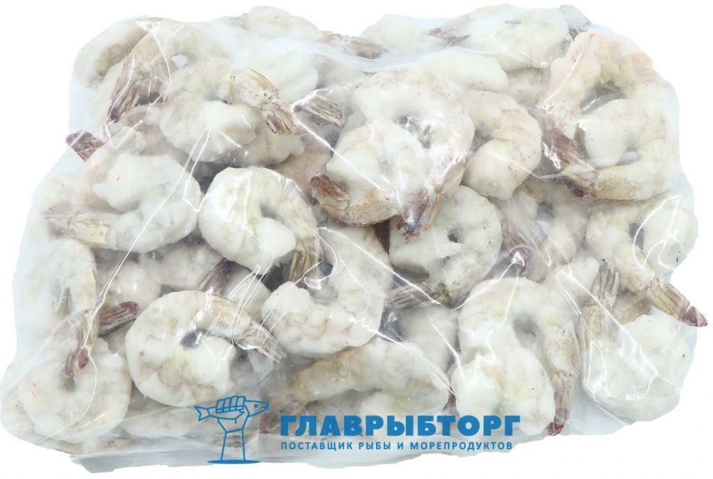 картинка Креветка Ваннамей очищенная на хвосте б/г 21/25 IQF 10*1кг Индия от Главрыбторг