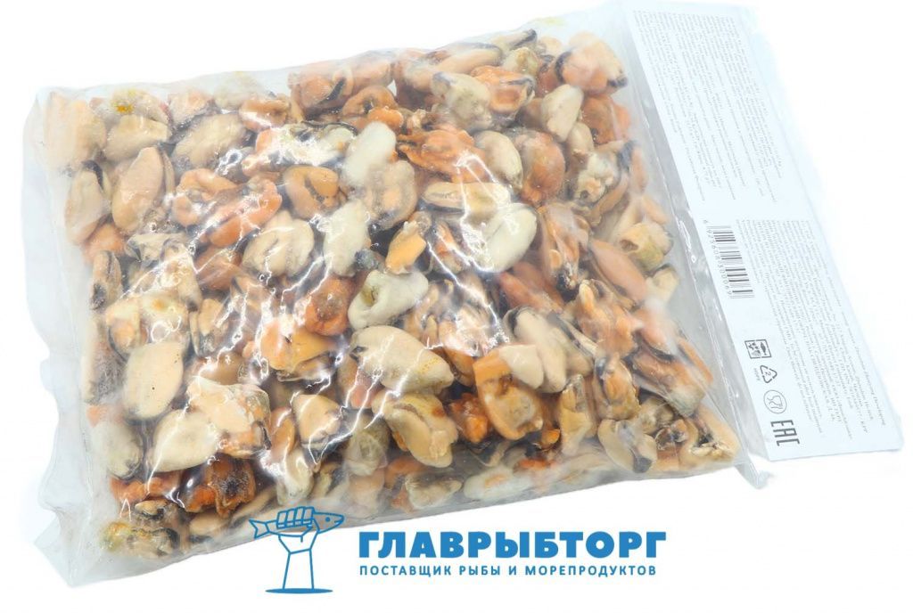 картинка Мидии очищенные варёно-мороженые 200-300 шт/кг 1*10кг Китай от Главрыбторг