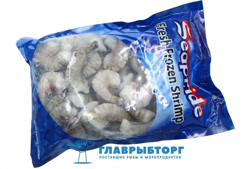 картинка Креветка Ваннамей очищенная на хвосте б/г 21/25 IQF 10*1кг Индия от Главрыбторг