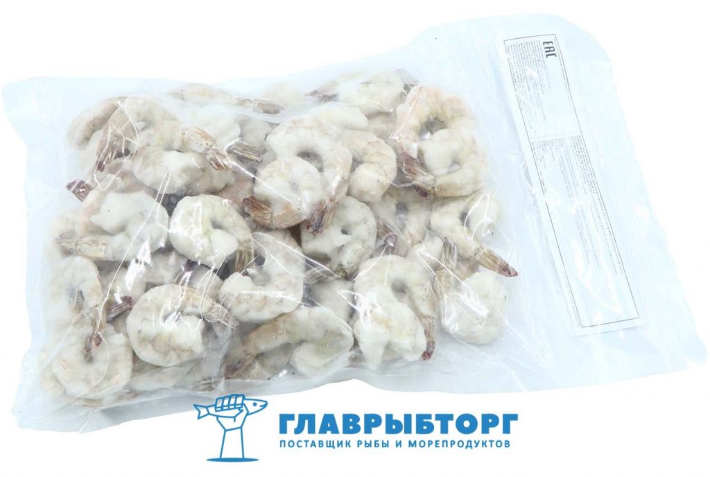 картинка Креветка Ваннамей очищенная на хвосте б/г 21/25 IQF 10*1кг Индия от Главрыбторг