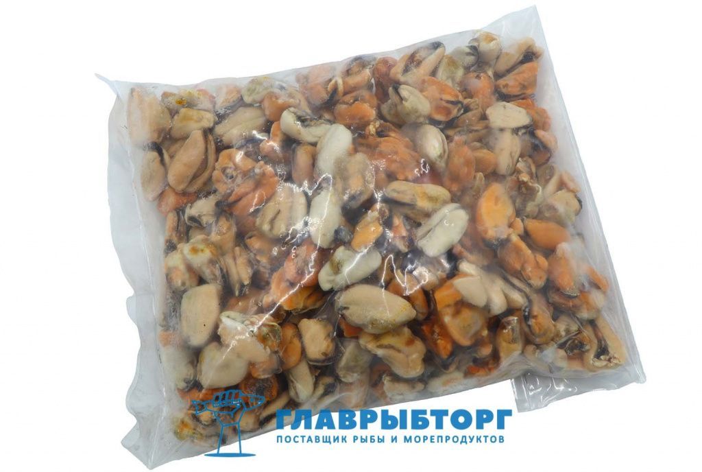 картинка Мидии очищенные варёно-мороженые 200-300 шт/кг 1*10кг Китай от Главрыбторг